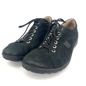 Hartjes Women's Black Nubuck Lace-Up‎ Comfort Shoes Size 6.5